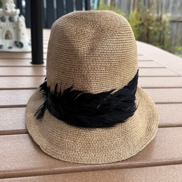 Eugenia Kim Feather Trim Straw Hat